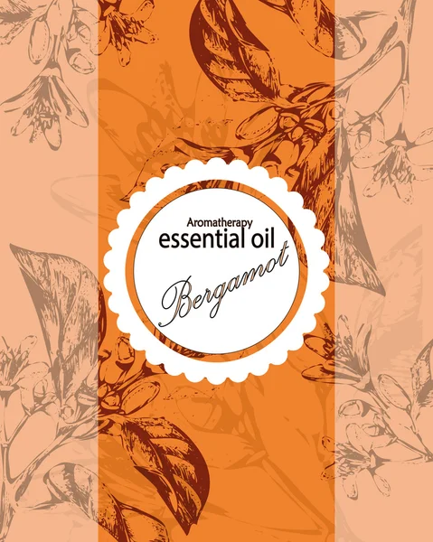 Etiqueta de óleo essencial de laranja —  Vetores de Stock