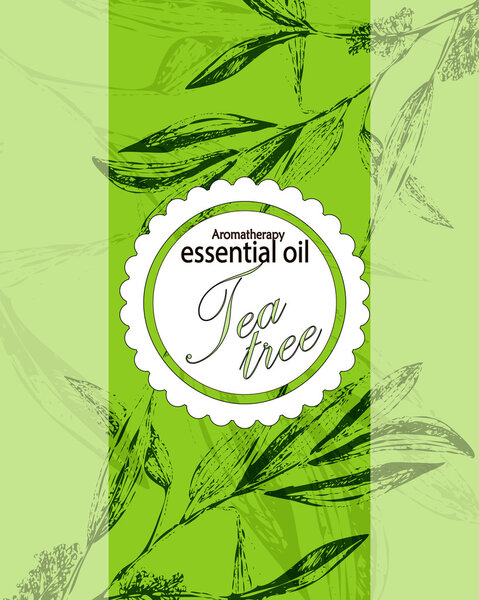 label for essential oil of tea tree