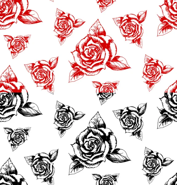 Motif sans couture de fleurs de rose — Image vectorielle