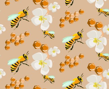 honey seamless pattern / agruculture / beekeeping clipart