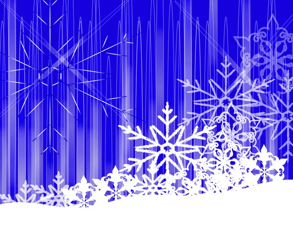 Снежинки на синем фоне — стоковый вектор