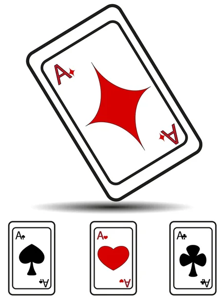 Die vier Farben der Spielkarten — Stockvektor
