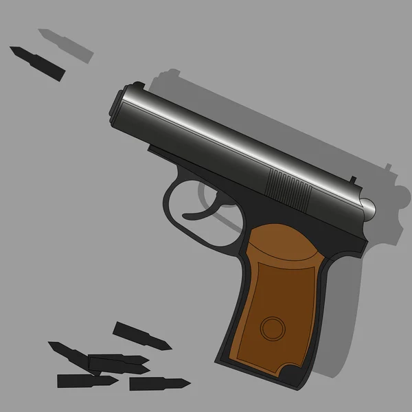 Le tir d'une arme à feu / balle — Image vectorielle