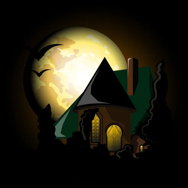 Castle in the moonlight — Stock Vector