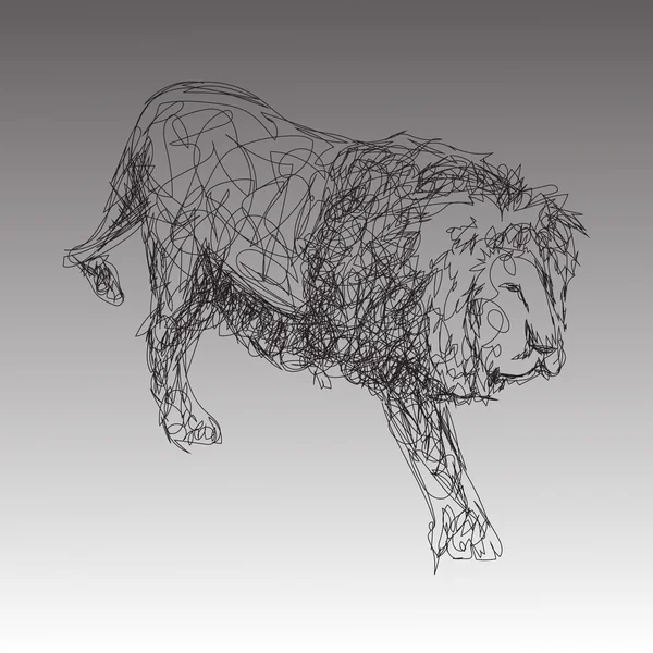 Una imagen de un león andante — Vector de stock