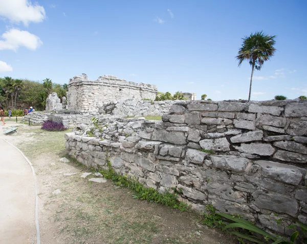 Temple walls in Tulum Mexico — Stock Photo, Image