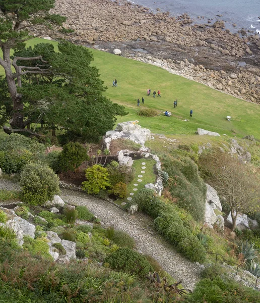 Vue Vers Bas Sur Les Jardins Pied Mont Saint Michaels — Photo