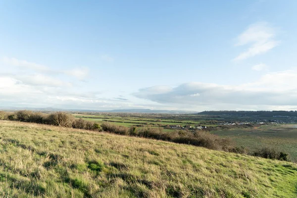 Uitzicht Vanaf Het Zandpunt Peninsula Uitkijkend Naar Wales Naar Weston — Stockfoto