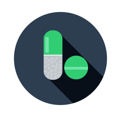 Hap simgesi, uzun gölge ile modern düz simgesi