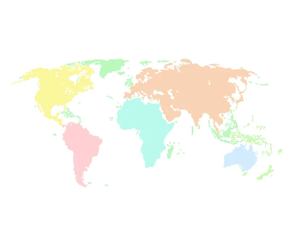 Ilustración del mapa político colorido del mundo — Vector de stock