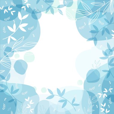 Soyut şekil ve yapraklarla modern arkaplan