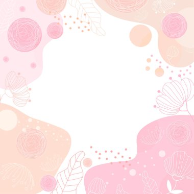 Soyut şekil ve yapraklarla modern arkaplan