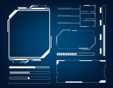 Soyut teknoloji fütüristik arayüz HUD konsepti, vektör illüstrasyonu