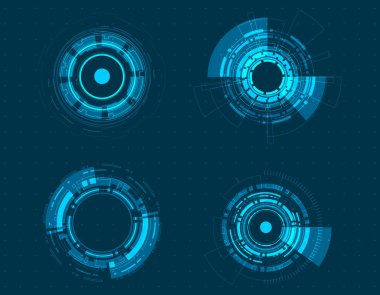 Vektör simgesi teknoloji çember tasarımı.