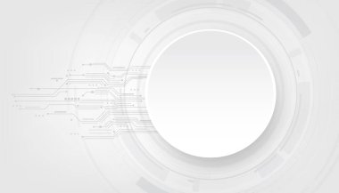 Beyaz arkaplanda vektör soyut fütüristik devre kartı.