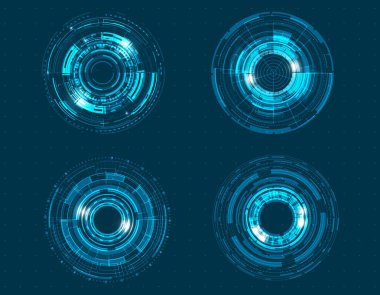 Vektör simgesi teknoloji çember tasarımı.