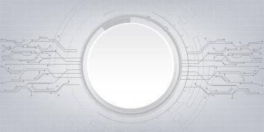 Beyaz arkaplanda vektör soyut fütüristik devre kartı.