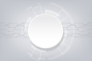 Beyaz arkaplanda vektör soyut fütüristik devre kartı.