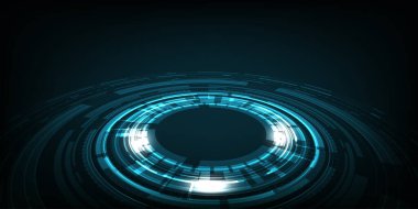 dijital iş, vektör teknoloji çemberi ve teknoloji arka planı