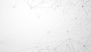 Soyut fütüristik bağlantı noktaları ve beyaz renk arkaplanı üzerinde çizgi. Vektör teknolojisi tasarımı.
