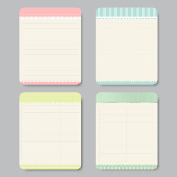 Elementos Diseño Para Notebook Diario Pegatinas Otros Template Vector Ilustración — Vector de stock