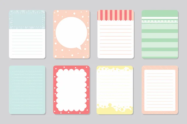 Elementos Design Para Notebook Diário Adesivos Outros Template Vector Ilustração —  Vetores de Stock