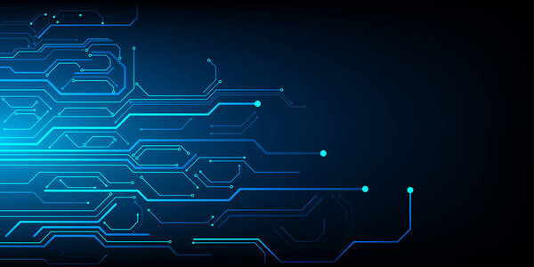 Abstract futuristic technology  circuit design on blue color background .vector, illustration.