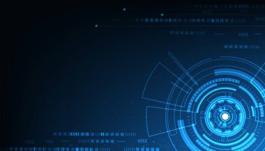 dijital iş, vektör teknoloji çemberi ve teknoloji arka planı