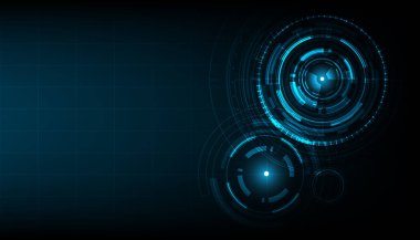 dijital iş, vektör teknoloji çemberi ve teknoloji arka planı.