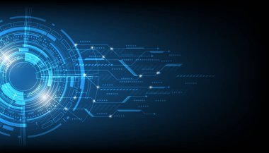 dijital iş, vektör teknoloji çemberi ve teknoloji arka planı.