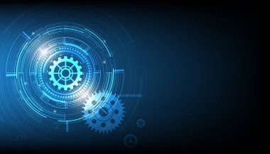 dijital iş, vektör teknoloji çemberi ve teknoloji arka planı.