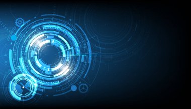 dijital iş, vektör teknoloji çemberi ve teknoloji arka planı.