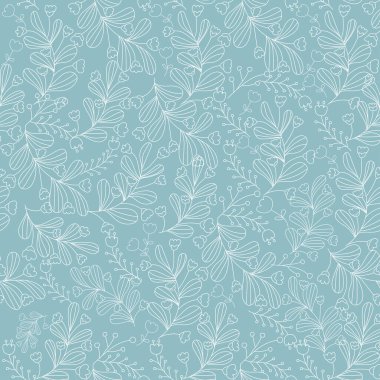 Çiçek ve yapraklı karalama şeklinde vektör deseni.