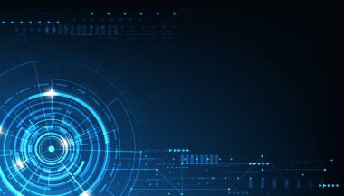 dijital iş, vektör teknoloji çemberi ve teknoloji arka planı.