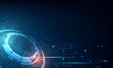 dijital iş, vektör teknoloji çemberi ve teknoloji arka planı.