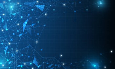 Çember, çizgi ve şekilli soyut ağ arkaplanı.