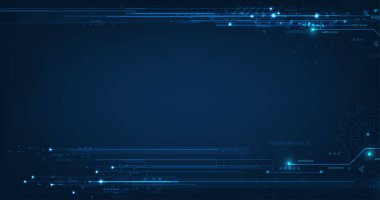 Koyu mavi arkaplanda vektör teknolojisi tasarımı .