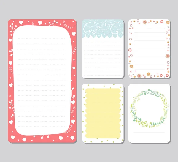 Elementos Design Para Notebook Diário Adesivos Outros Template Vector Ilustração — Vetor de Stock