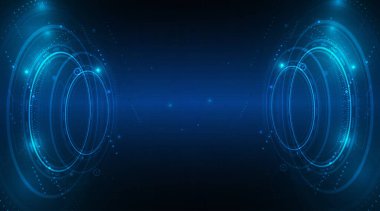 dijital iş, vektör teknoloji çemberi ve teknoloji arka planı.