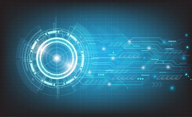 vektör teknoloji çemberi ve teknoloji arka planı, dijital iş.