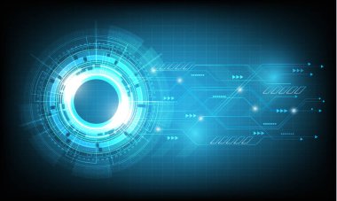 vektör teknoloji çemberi ve teknoloji arka planı, dijital iş.