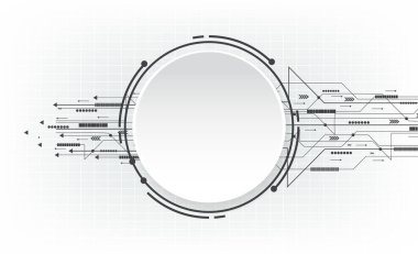 Beyaz arkaplanda vektör soyut fütüristik devre kartı.