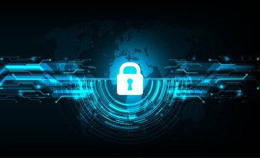 Teknoloji arka planında vektör siber güvenlik tasarımı.