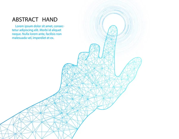 Vektor Hand Och Cirkel Tech Design Vit Färg Bakgrund — Stock vektor