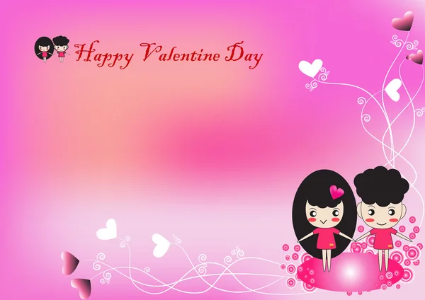 Happy valentine day of love couple — Stock Vector