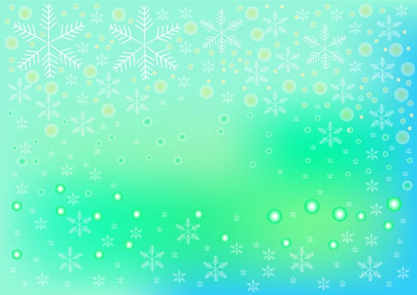 Grupo floco de neve e círculo no fundo de cor verde — Vetor de Stock