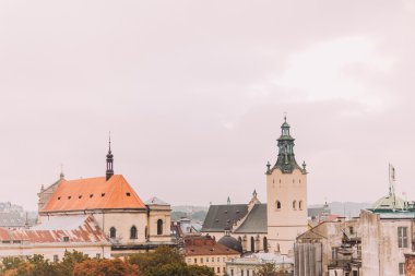Antik Lviv Avrupa mimarisinin şaşırtıcı görünümü üzerinde Üstten Görünüm