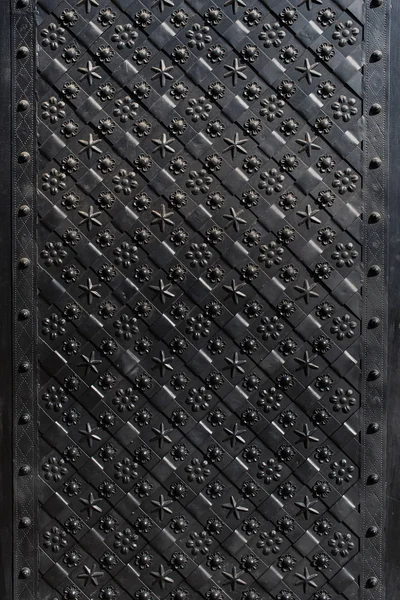 Iron forged door pattern close up. Urban patterns — Stock Photo, Image