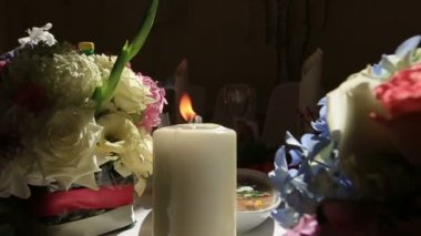 Dekoratif merkezinde, bir düğün. Yumuşak odak yakın çekim