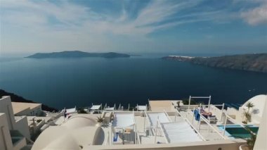İnanılmaz Santorini panoramik manzarası
